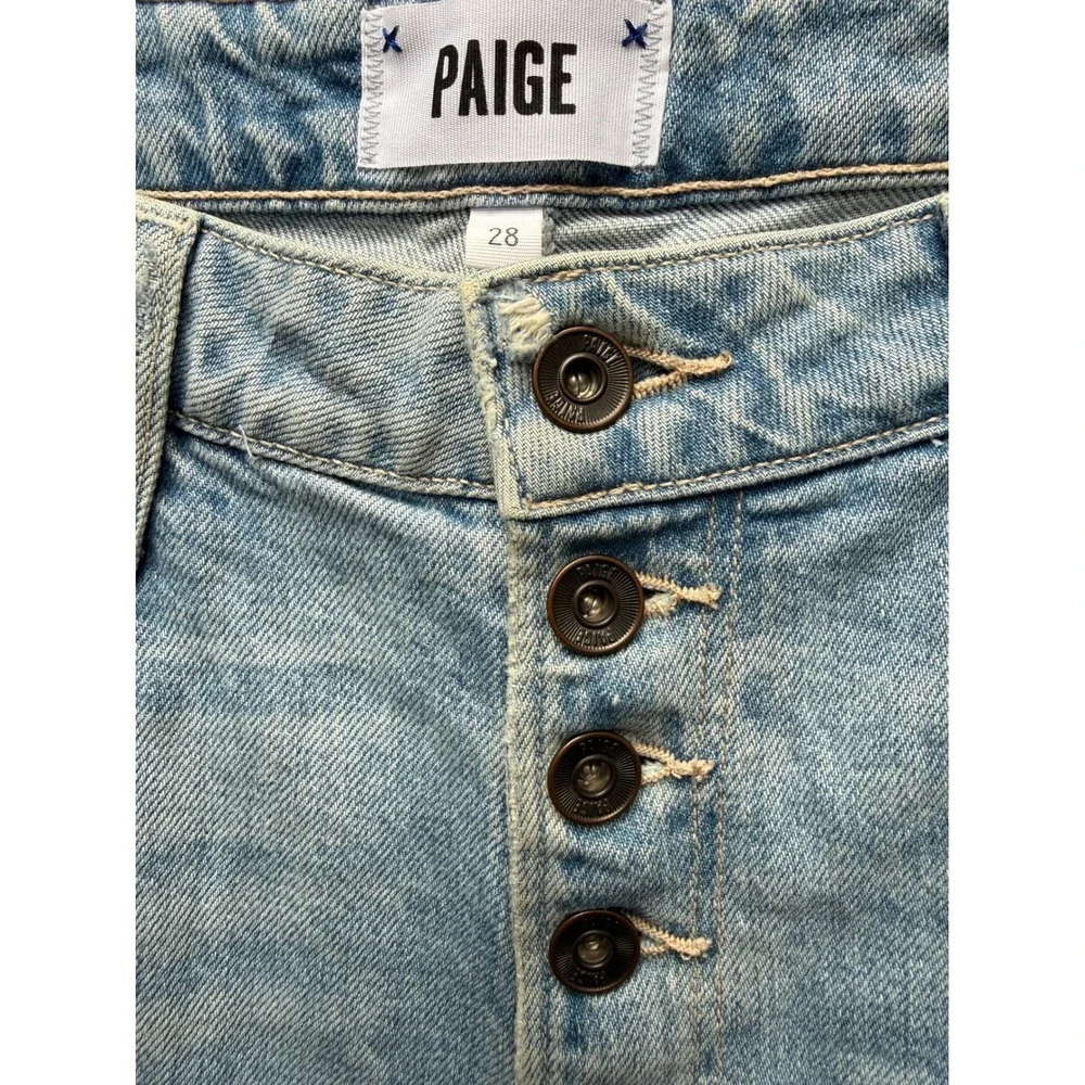 PAIGE Sarah Slim Jeans Womens Size 28 Light Wash Button Fly Cropped Leg